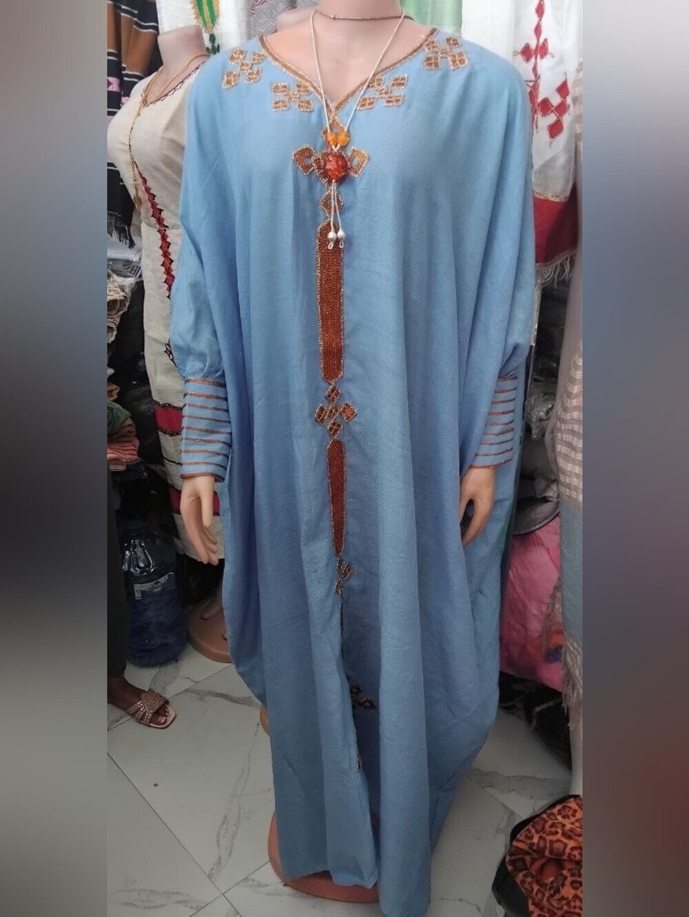 Handmade Ethiopian Eritrean Habesha Dress +  Neckles